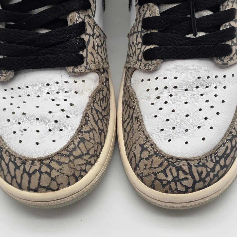 Nike Air Jordan 1 Retro High OG Mens 7 Womens 8.5 White Cement W/Box‎
